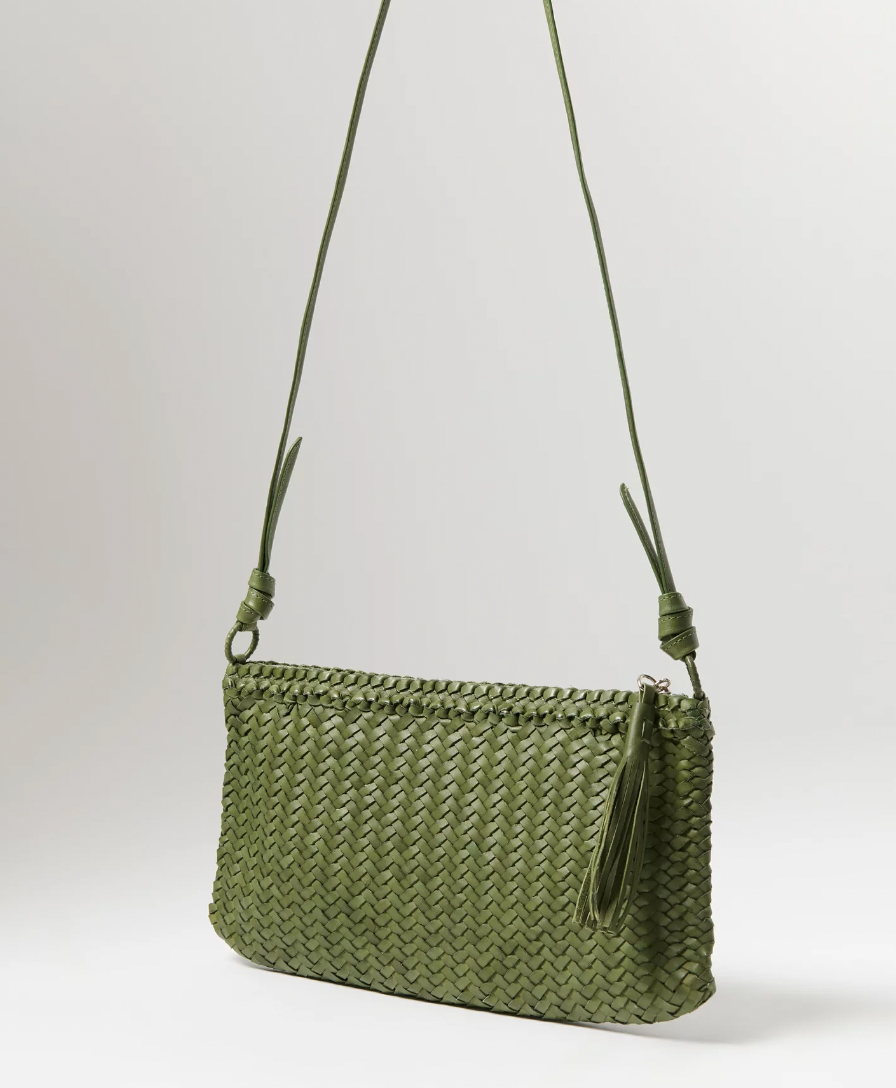Palomba Woven Shoulder Bag in Pastoral Green – venusandvetiver