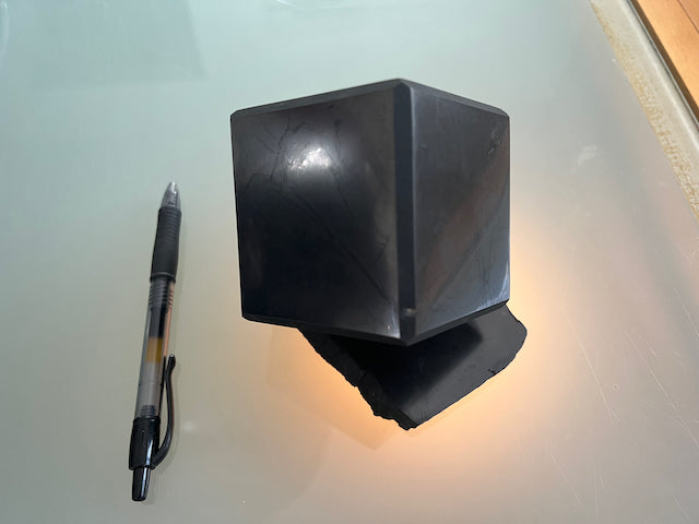 Large Shungite Geometric Cube 4