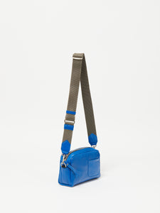 Pebble Patent Leather Crossbody in Lapis, Jack Gomme