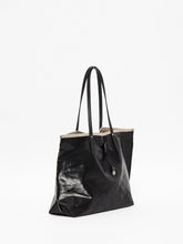 Coated Linen Wide Tote in Noir, Jack Gomme