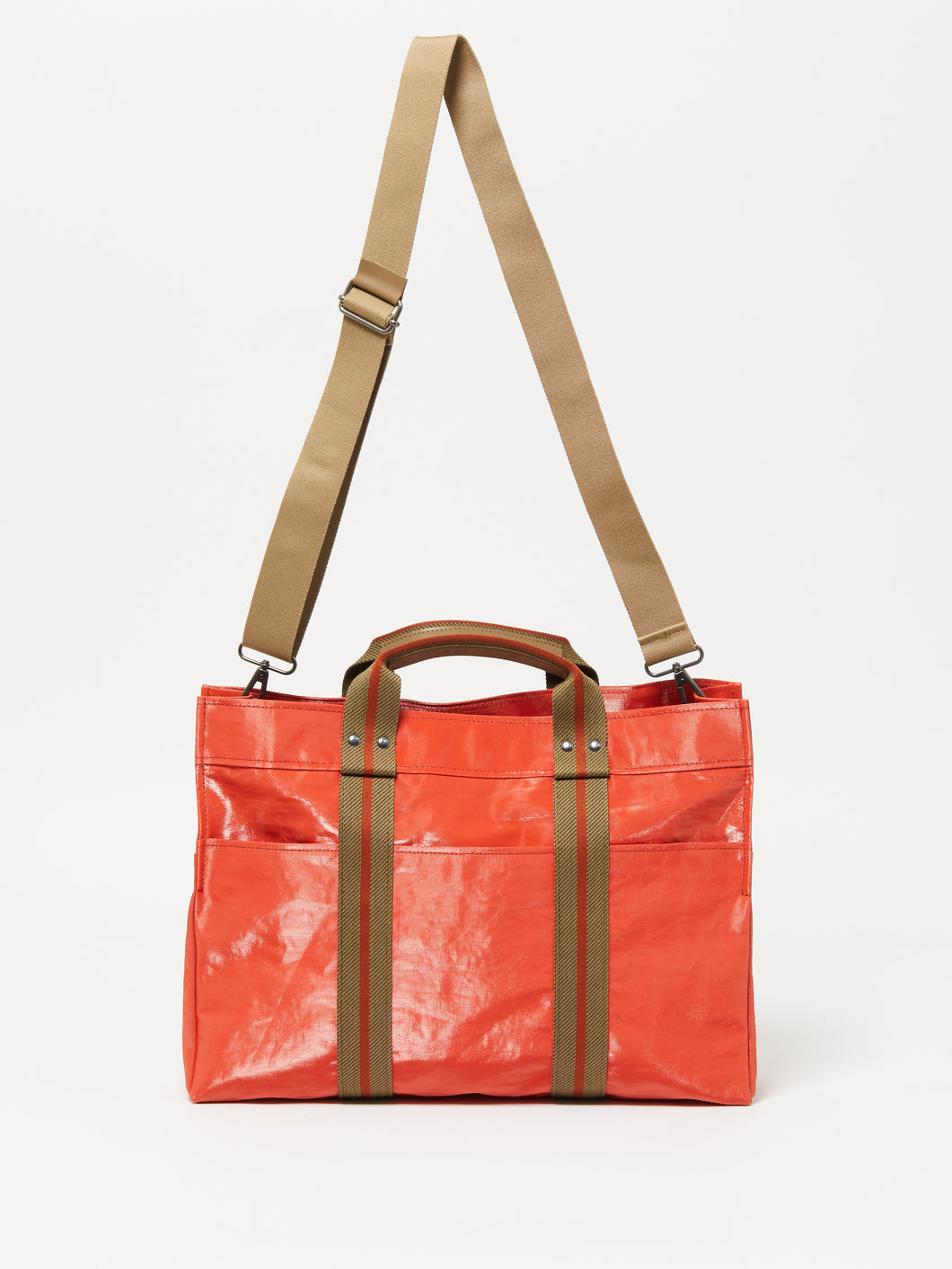 Coated Linen Weekender in Tomato, Jack Gomme