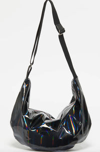 Crossbody Hobo Lightweight Technical in Iridescent Black, Jack Gomme