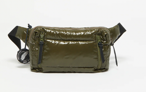 Down-filled Belt Bag in Khaki Green, Jack Gomme