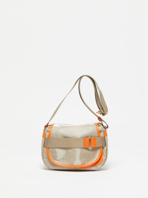 Coated Linen Shoulderbag Crossbody in Natural/Orange Jack Gomme