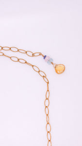 Fire Opal Gold Necklace