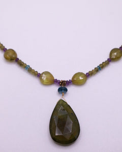 Vesuvianite Marquis Drop Necklace