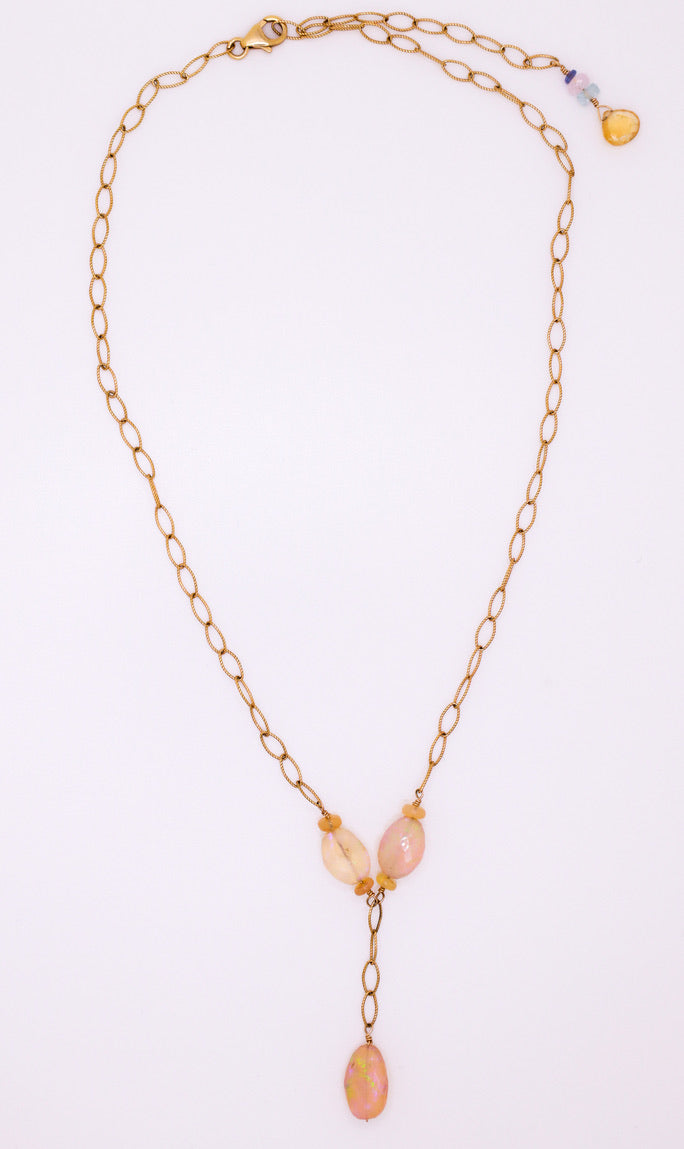 Fire Opal Gold Necklace