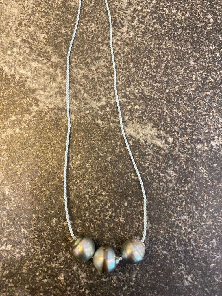 Tahitian Pearls on Gossamer Silk