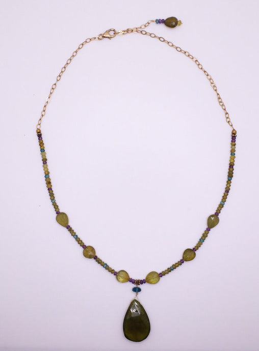 Vesuvianite Marquis Drop Necklace