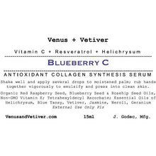 Blueberry C Antioxidant Collagen Synthesis Serum Label