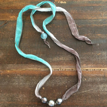 Hand Dyed Silk Ribbon & Pearls