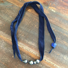 Hand Dyed Silk Ribbon & Pearls