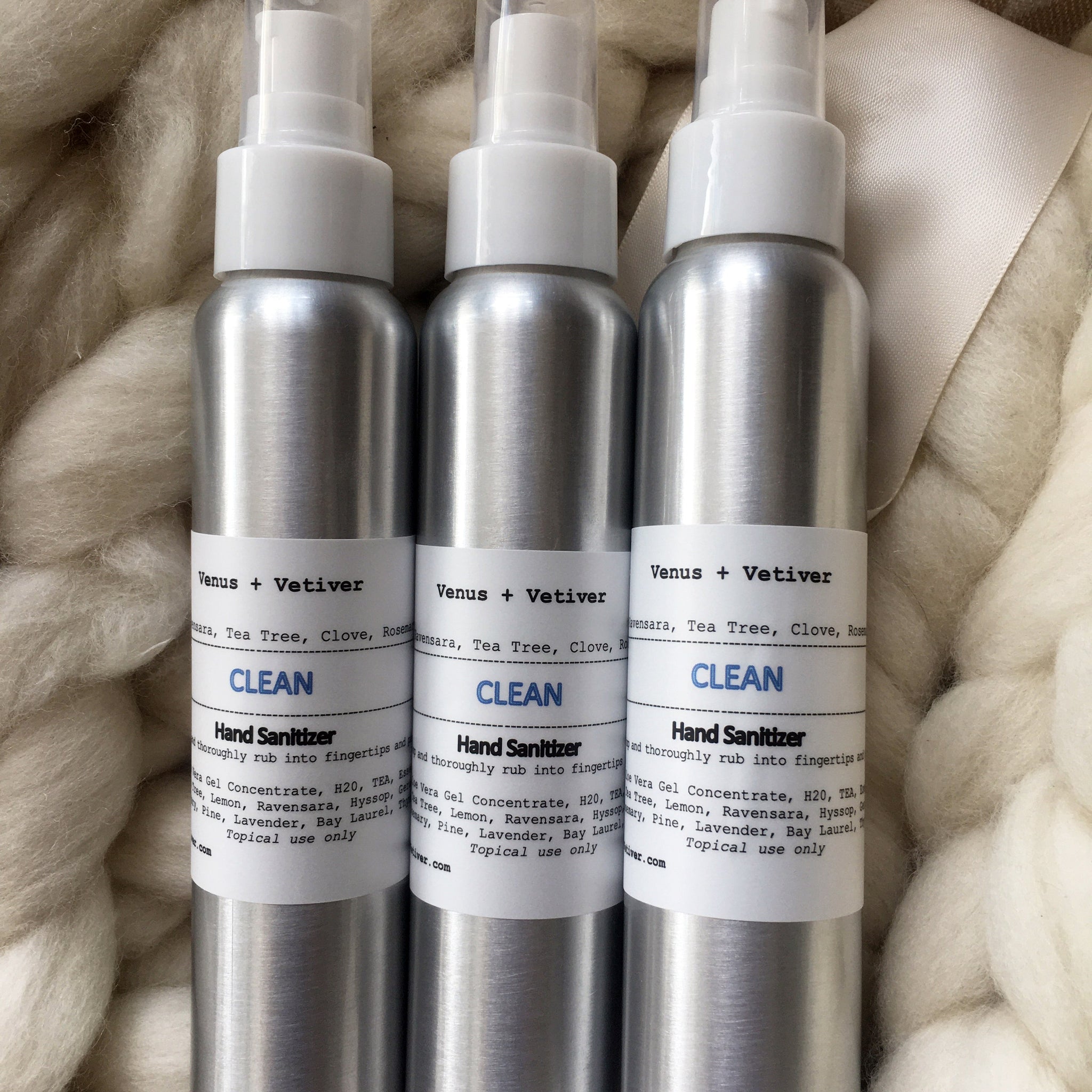 Hand Clean Solution CLEAN Hand Sanitizer Botanical Essential Oil Formula | Venus + Vetiver ...